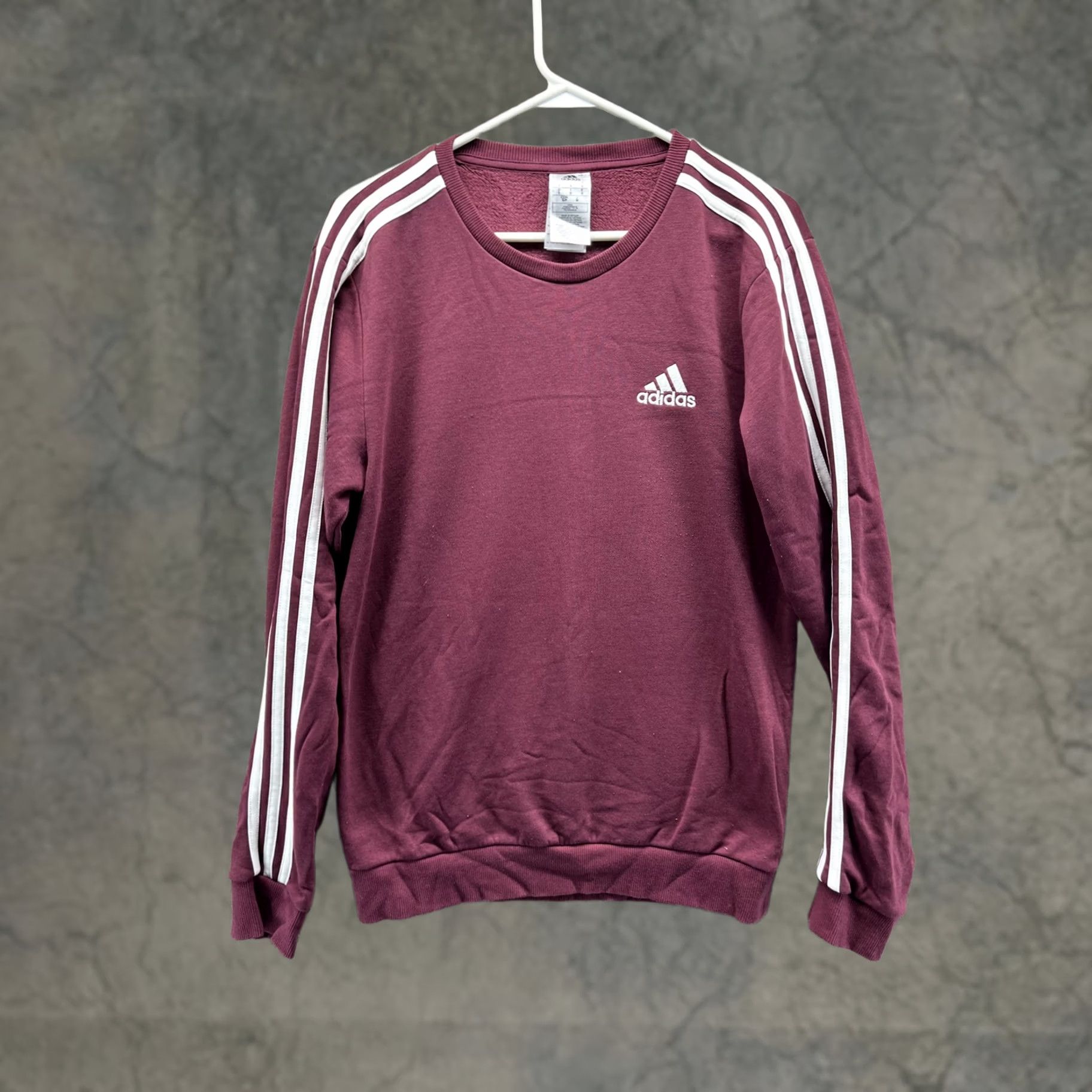 Adidas Adidas Sweatshirt Womens Small Purple Fleece 3 Stripe Crewneck Pullover Top Size S / US 4 / IT 40 - 1 Thumbnail