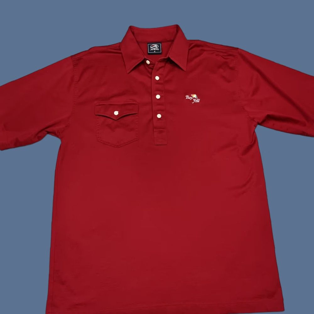 Vintage Ahead Bay Hill Mens Golf Polo Shirt M Red Pocket Short Sleeve Logo Rugby Polo Adult Golfing Golfer Walking Comfort Size US M / EU 48-50 / 2 - 1 Thumbnail