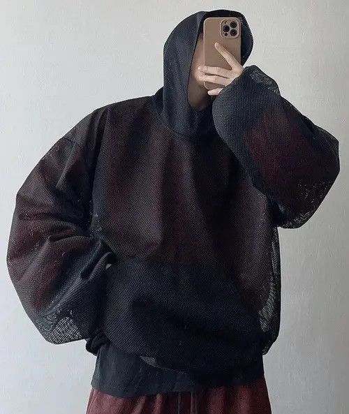 VIBE Double Layer Gothic Letters Mesh Hoodie Size US L / EU 52-54 / 3 - 3 Thumbnail