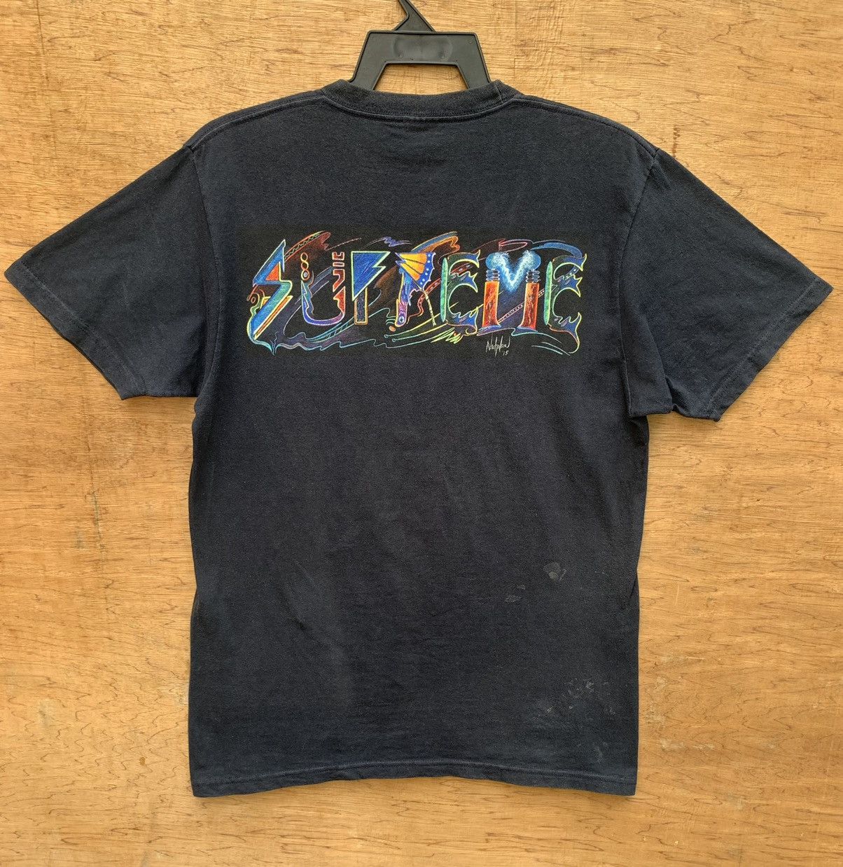 Supreme Distressed Faded Supreme Nicholson Tee 2015 Size US M / EU 48-50 / 2 - 6 Thumbnail