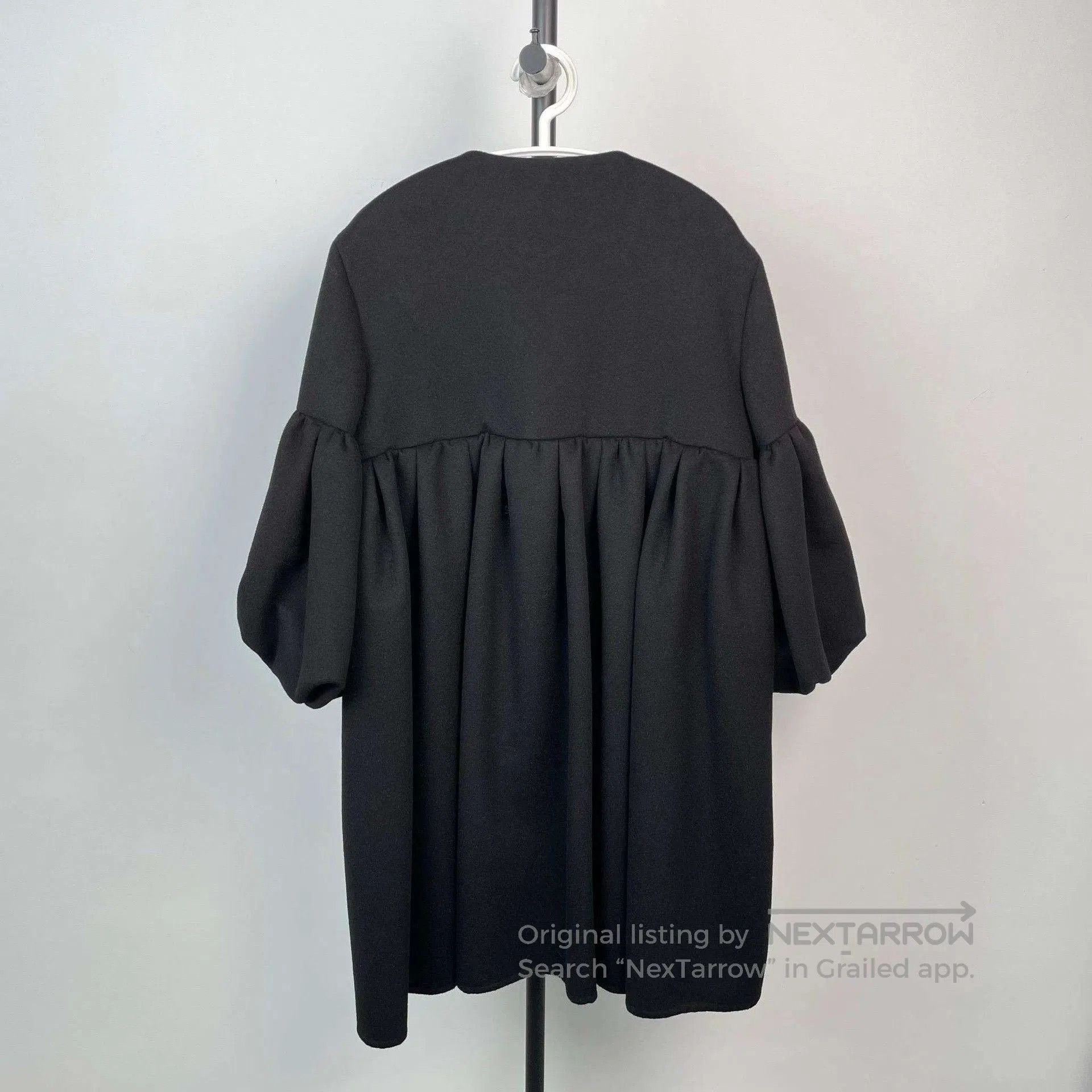 Valentino Valentino Black Puffed Sleeve Wool Coat. Size M / US 6-8 / IT 42-44 - 3 Thumbnail