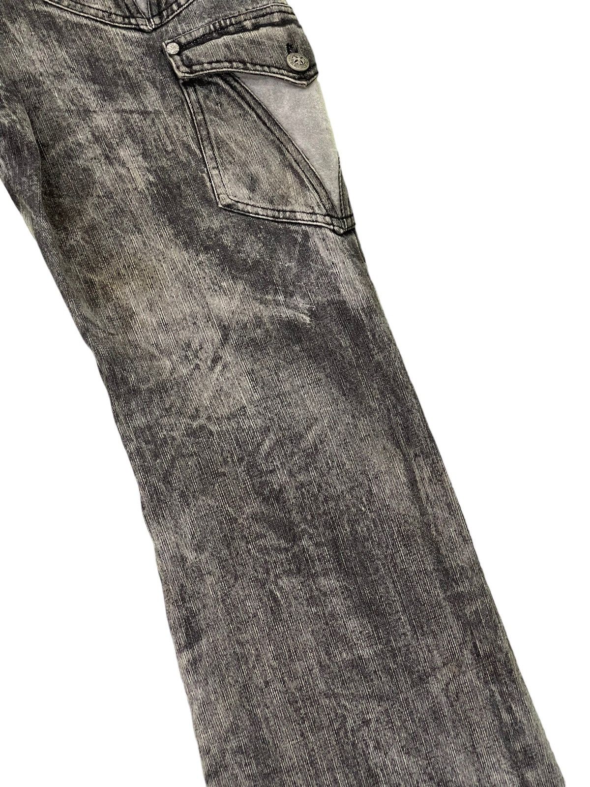 Japanese Brand Flare Jeans Berning Sho Faded Distress Boot Cut 7🟦8 Size US 30 / EU 46 - 20 Thumbnail