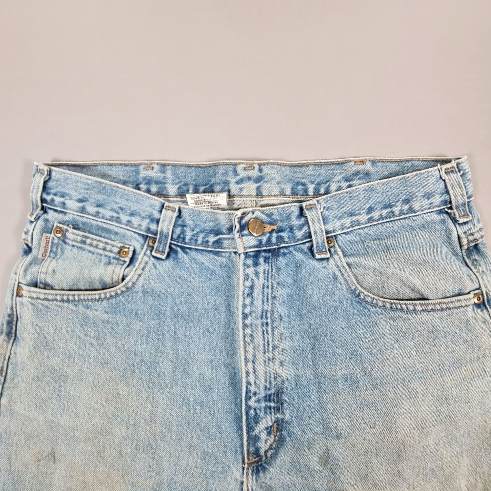 Carhartt Carhartt Jeans Mens Blue W34 L34 Relaxed Tapered Fit Denim Bum 100% Cotton Logo Pocket USA Hipster Retro Vintage N/A Size US 34 / EU 50 - 2 Thumbnail