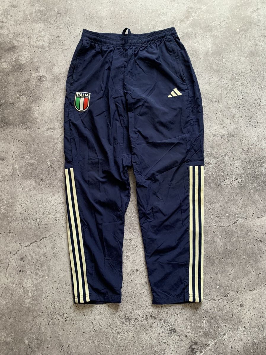 Adidas × Vintage 🔥ADIDAS ITALY TRACK PANTS SOCCER SWEATPANTS Size US 32 / EU 48 - 2 Thumbnail