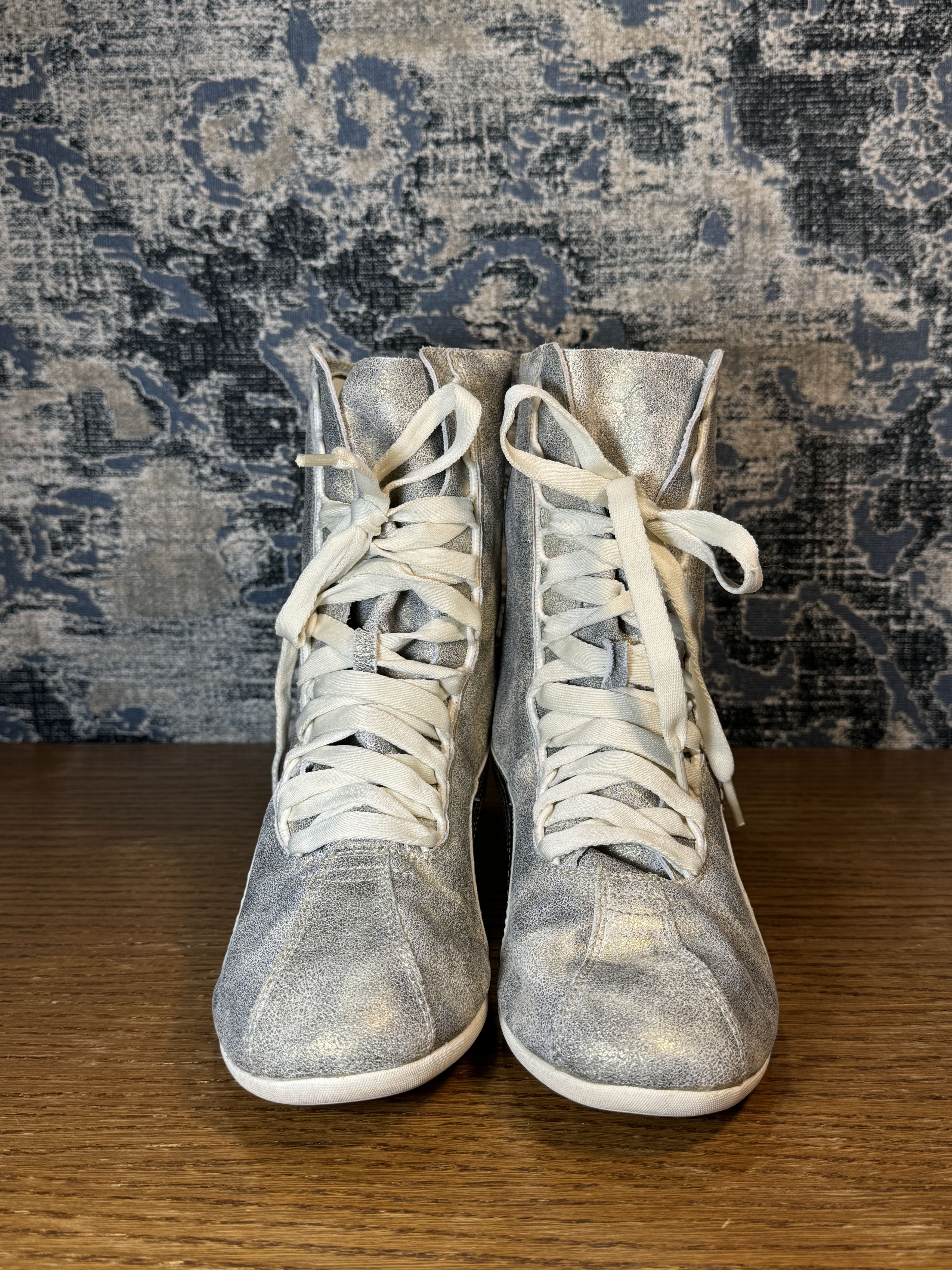 Puma Puma Eskiva high top boxing sneakers silver leather Size US 8.5 / IT 38.5 - 4 Thumbnail