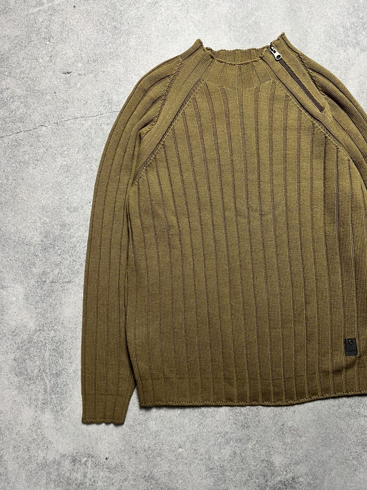 Hysteric Glamour Y2K Diesel Style Faded Distressed Asymmetrical Zip Sweaters Size US M / EU 48-50 / 2 - 2 Thumbnail