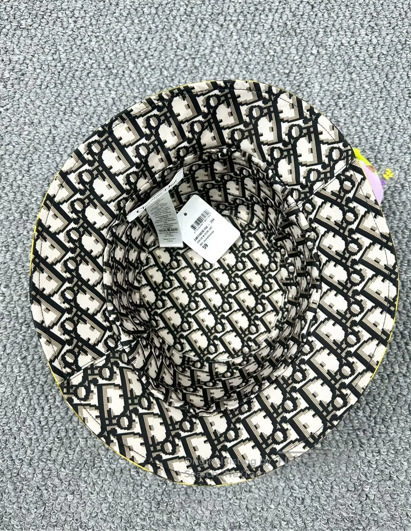 Dior Dior Yellow Plaid Monogram All-over Printed Double-sided F Size ONE SIZE - 4 Thumbnail