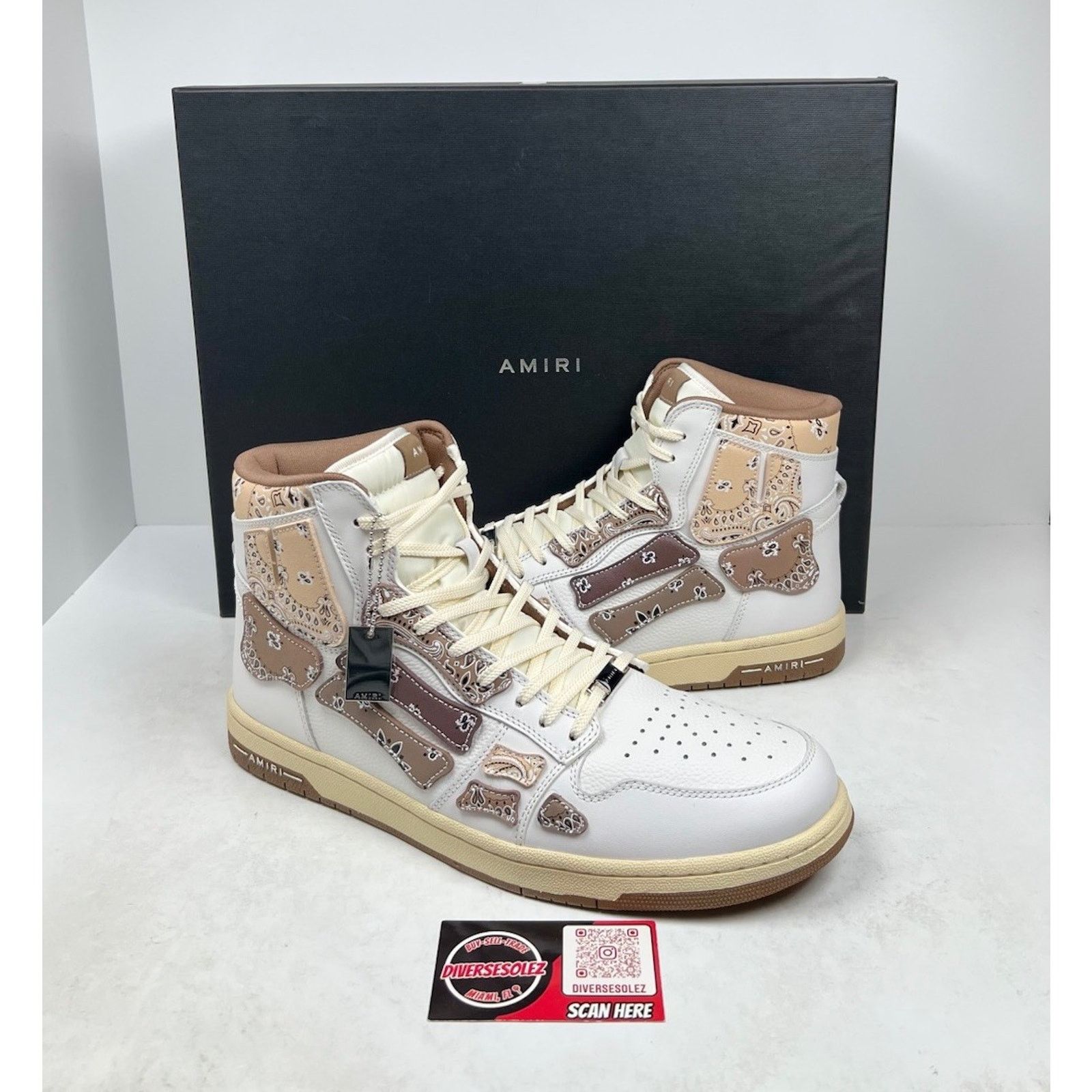 Amiri Size 47EU/14US - Amiri Skel Top Hi Bandana NEW Size US 14 / EU 47 - 1 Thumbnail