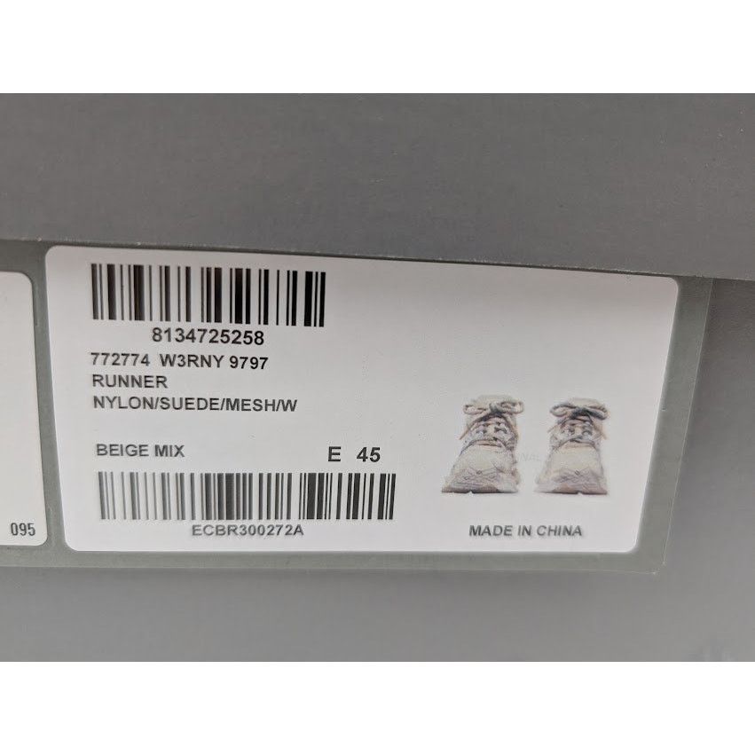 Balenciaga o1rshd1 Nylon/Suede/Mesh/w Runners in Beige Size US 12 / EU 45 - 24 Thumbnail