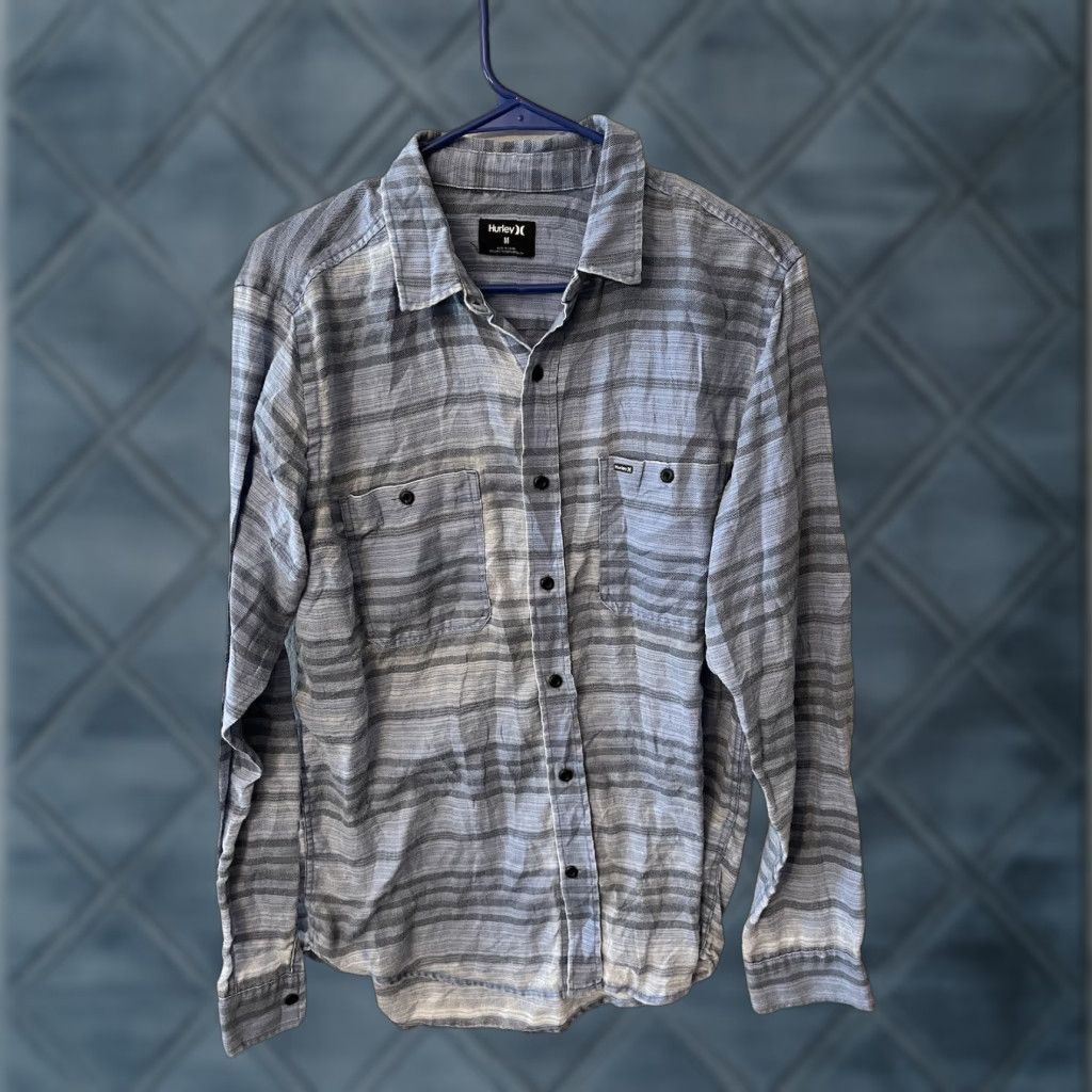 Hurley Hurley Shirt Mens Medium Blue Striped Long Sleeve Button Up Casual Outdoor Size US M / EU 48-50 / 2 - 1 Thumbnail