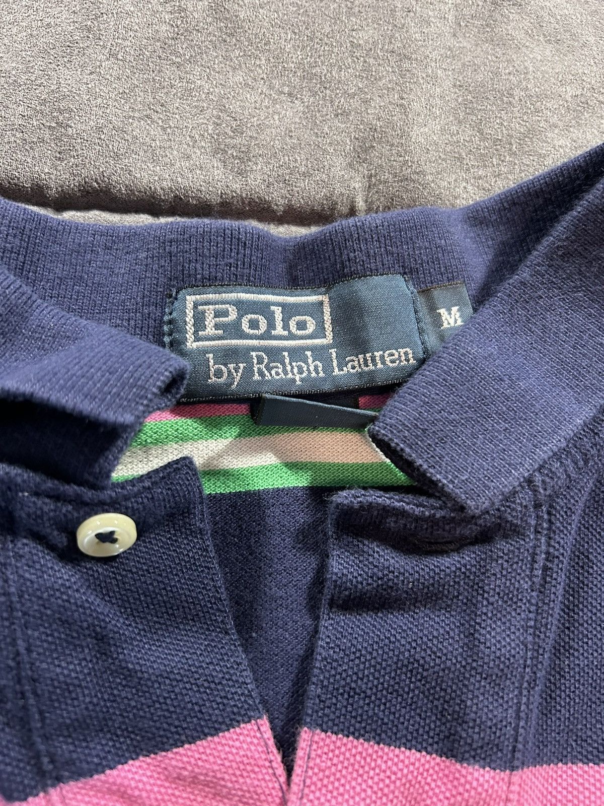 Polo Ralph Lauren Polo Ralph Lauren navy, pink, white, and green stripe shirt Size US M / EU 48-50 / 2 - 4 Thumbnail