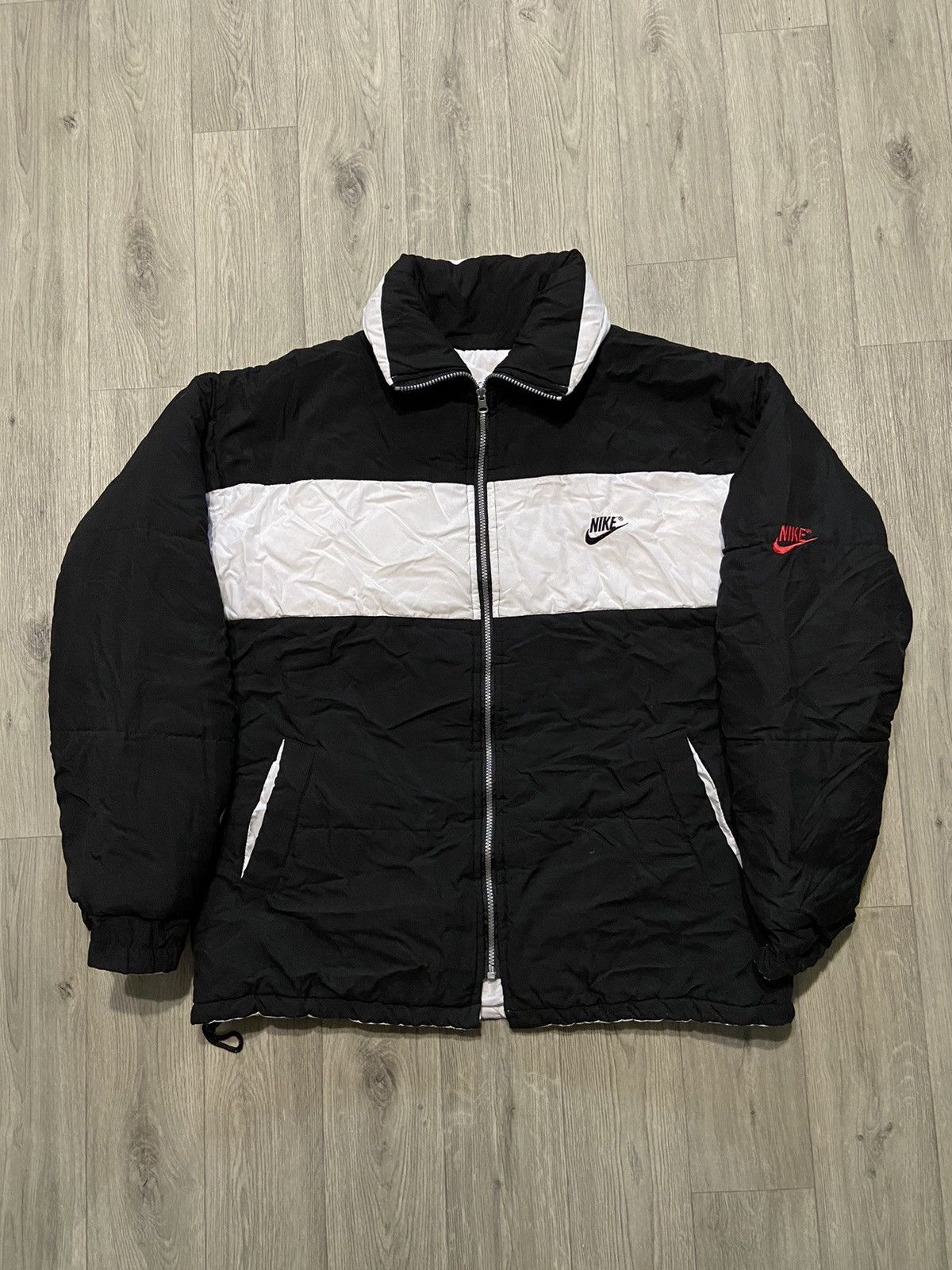 Nike Nike vintage 90s puffer jacket big logo reversible RARE Size US XL / EU 56 / 4 - 3 Thumbnail