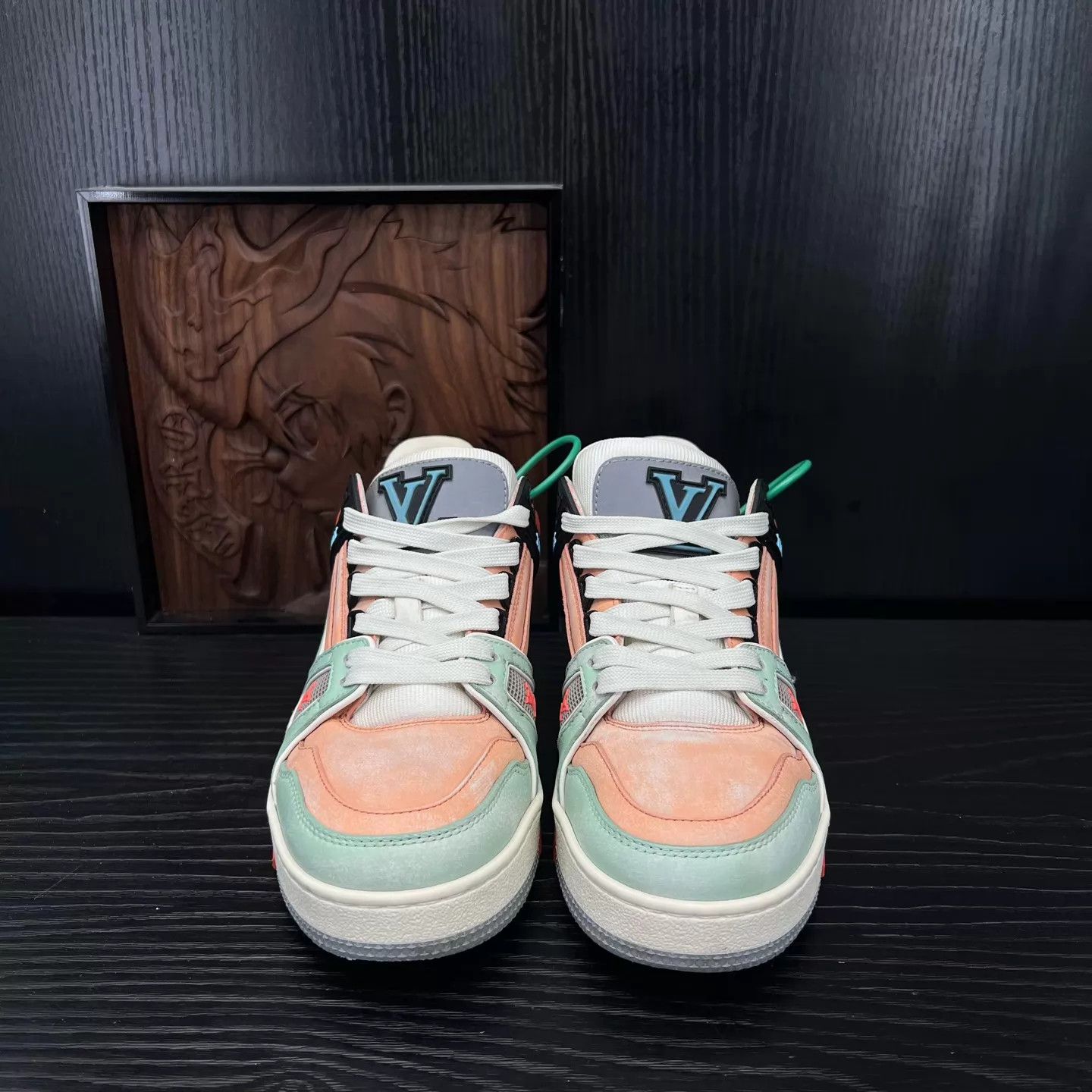 Louis Vuitton LV Trainer Pink Green Black 36 Size US 5.5 / IT 35.5 - 6 Thumbnail
