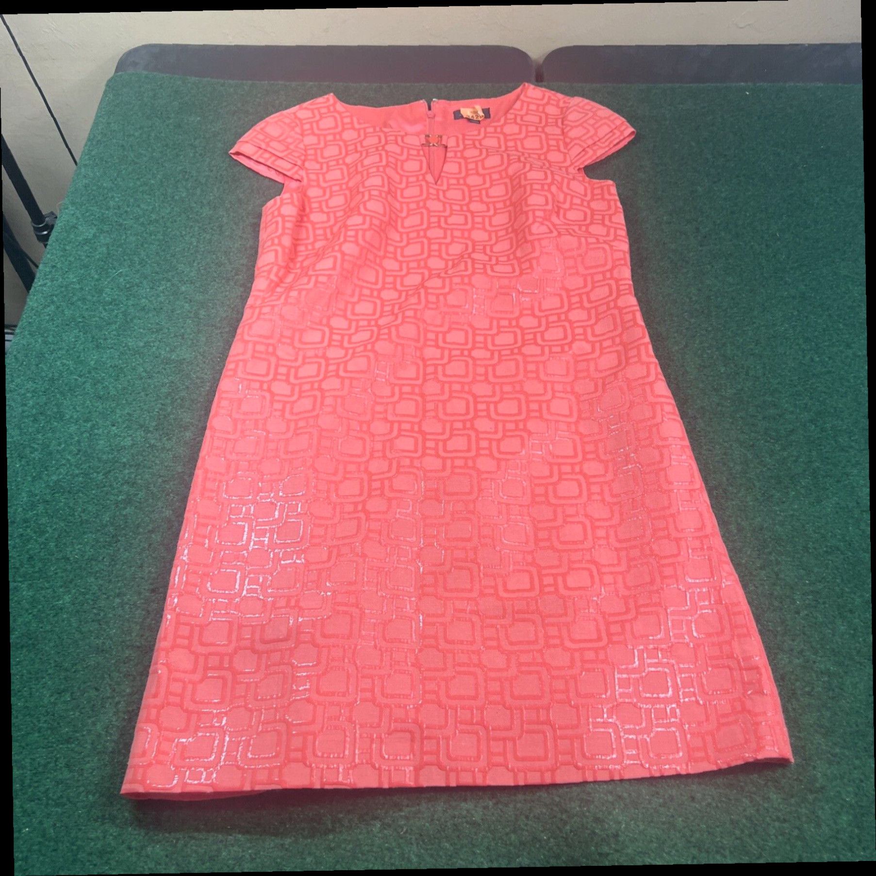 Vintage Tahari Arthur S. Levine Dress with Detailed Waistline Women's Sz 8 Coral Salmon Size M / US 6-8 / IT 42-44 - 1 Thumbnail