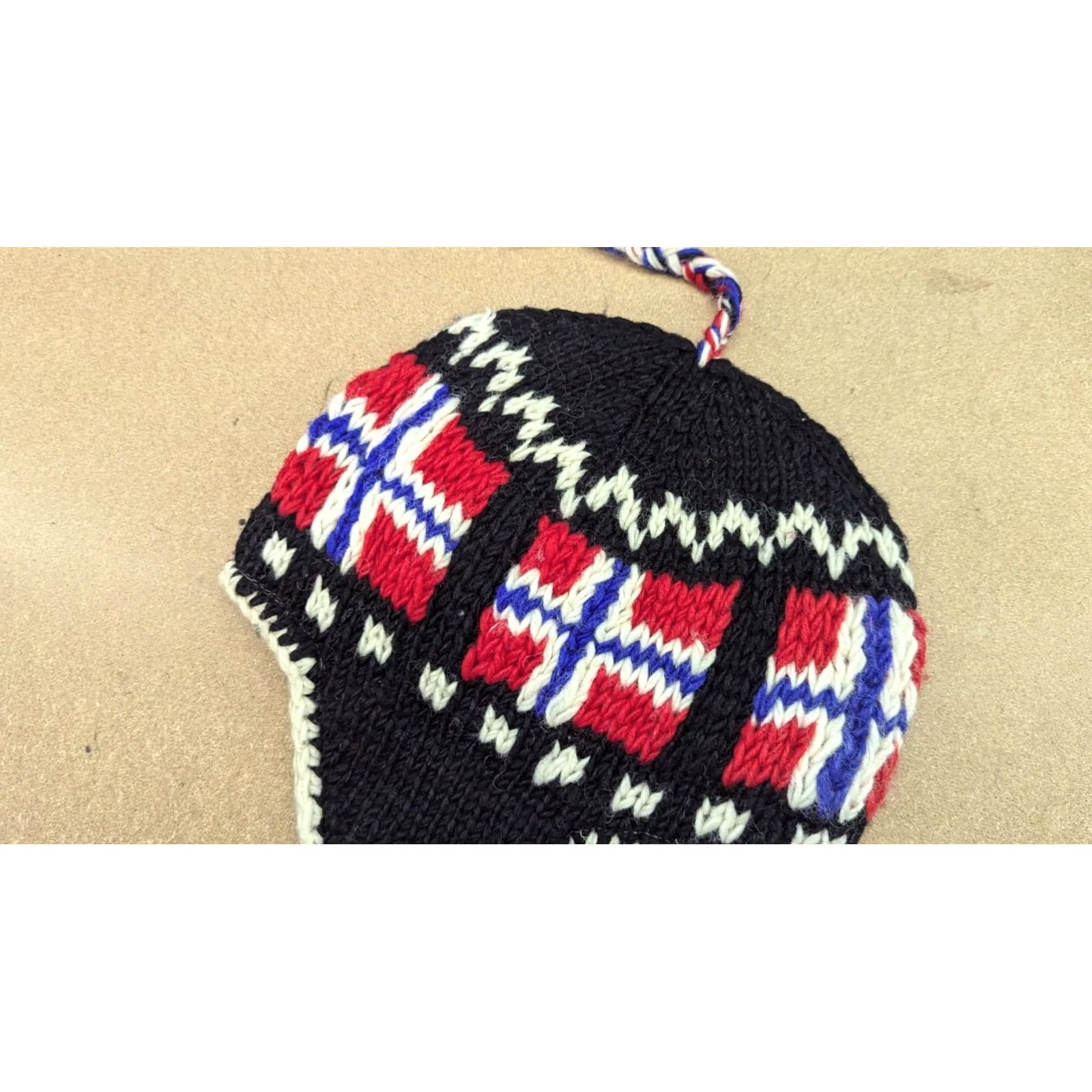 Vintage VINTAGE not? Handmade Wool Beanie Hat One Size Lined Ear Cover Thermal Warm Chin Strap Size ONE SIZE - 6 Thumbnail