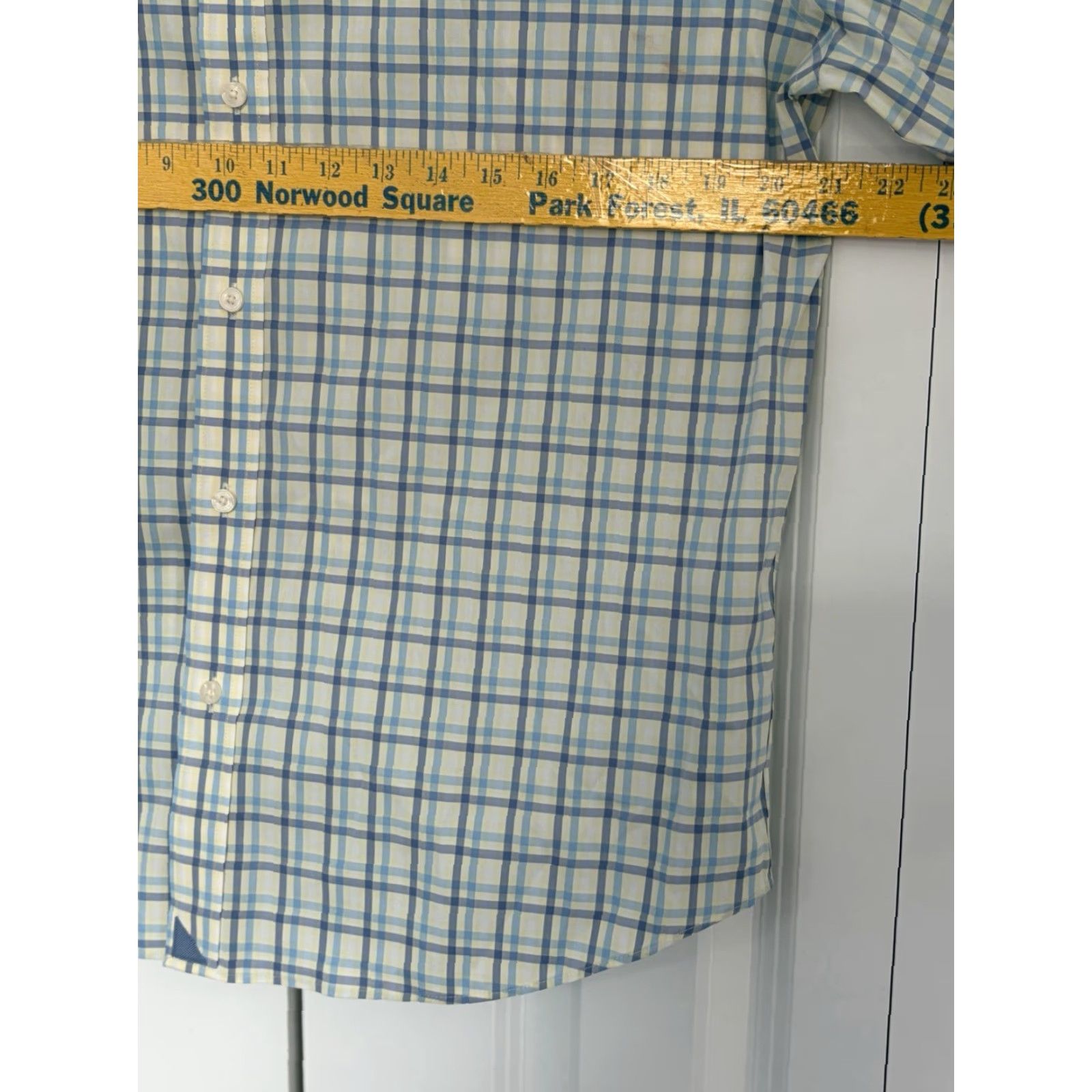 UNTUCKit UNTUCKit Shirt Mens Long Sleeve Button Front Lightweight Work Casual XL Plaid Blue, Button-Up, Collared, Cotton Blend, Regular Fit, Leave as is Size US XL / EU 56 / 4 - 2 Thumbnail