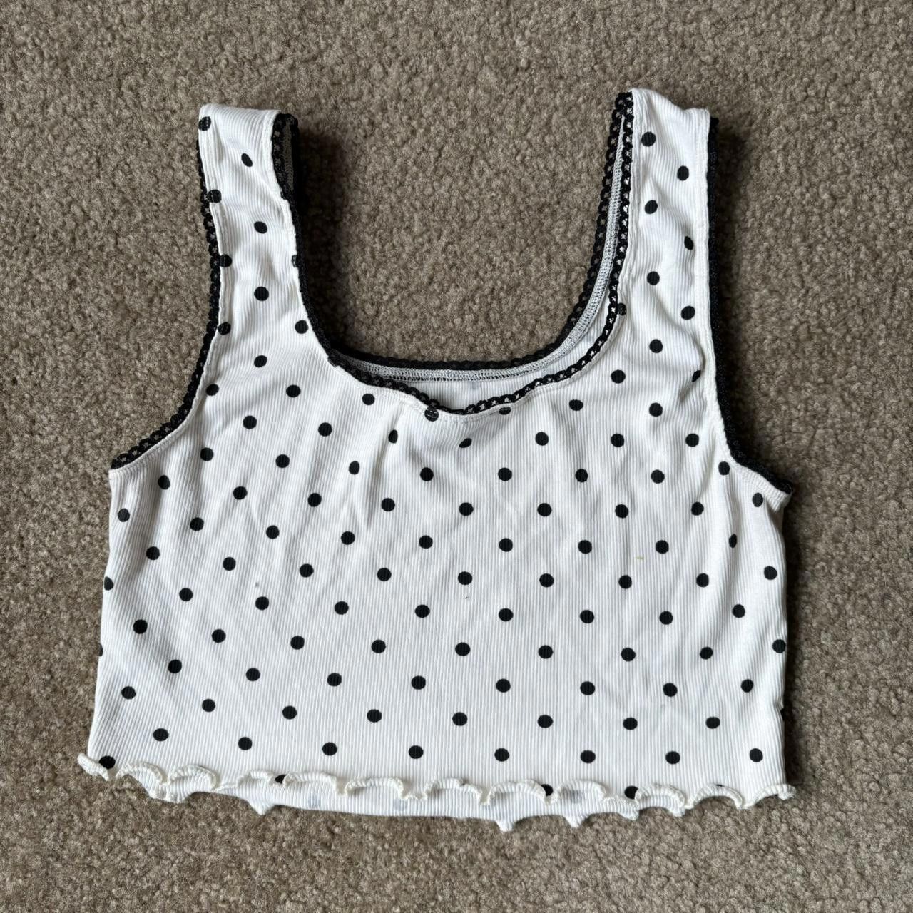 Topshop polka dot crop dista top