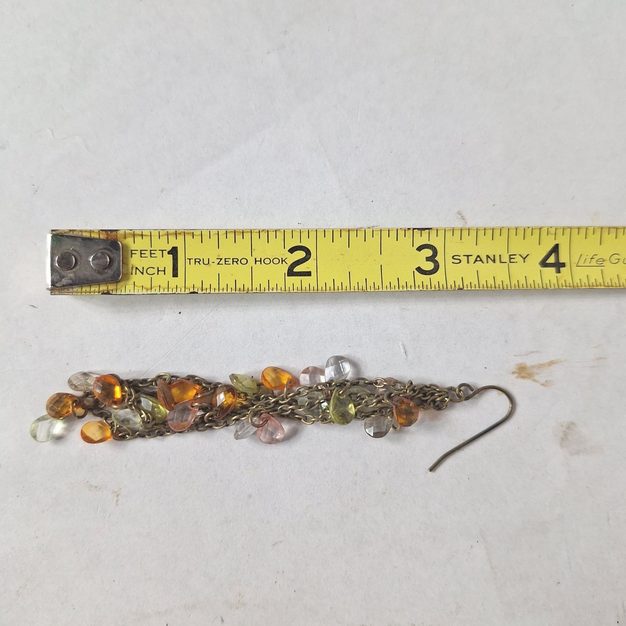 Other Vtg Boho Chandelier Earrings Multi Color Glass Beaded Brass Size ONE SIZE - 3 Thumbnail