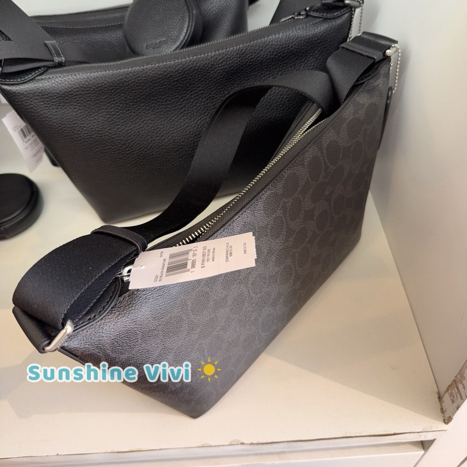 Coach NWT COACH Finn Crossbody Bag CCG21 Silver BLACK SIGNATURE Size ONE SIZE - 4 Thumbnail