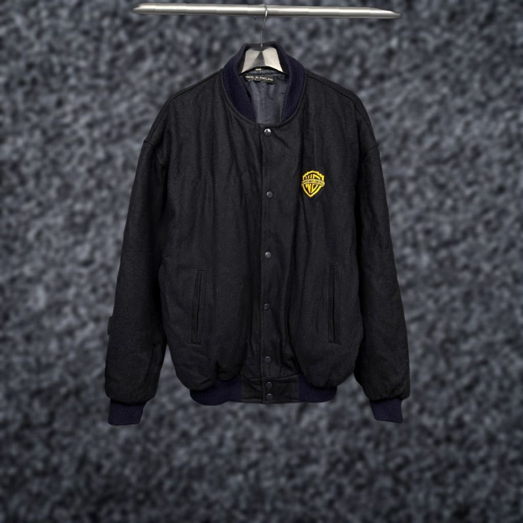 Vintage VINTAGE Warner Bros Mens Wool Varsity Bomber Jacket XL Blue Jacket Mens XL Wool Varsity Bomber Navy? Size US XL / EU 56 / 4 - 1 Thumbnail