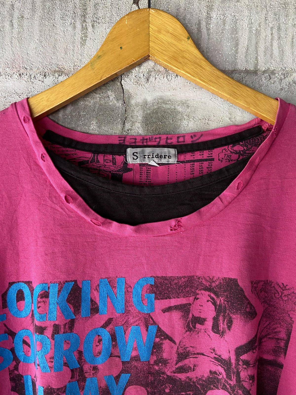 Beauty Beast × Hysteric Glamour × Japanese Brand LOCKING SORROW IN MY MIND DISTRESSED DOUBLE LAYER TEE Size US M / EU 48-50 / 2 - 11 Thumbnail