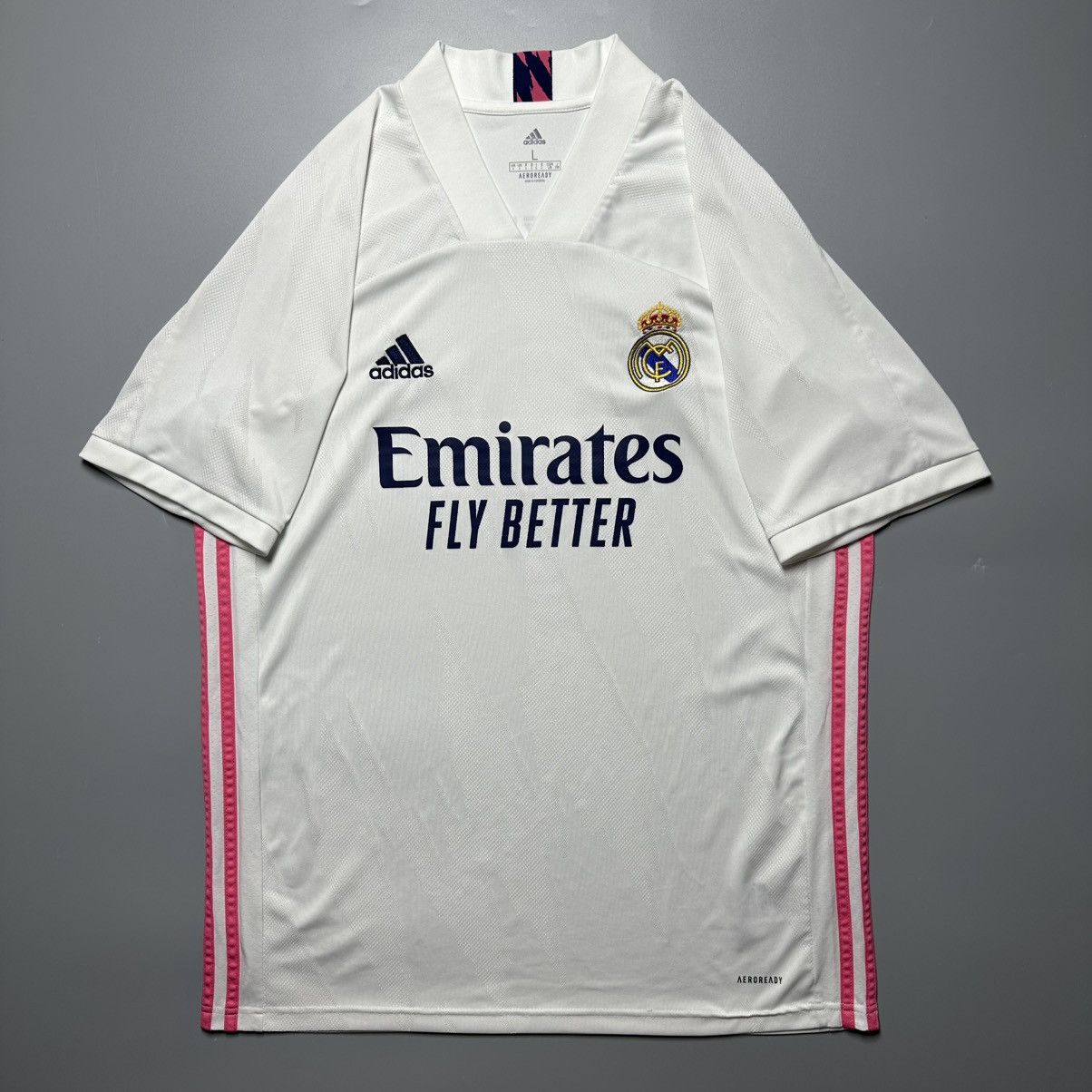 Vintage REAL MADRID ADIDAS 2020/2021 FOOTBALL HOME JERSEY #9 BENZEMA Size US L / EU 52-54 / 3 - 2 Thumbnail