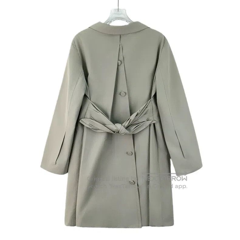 Prada Prada Gray-green back strap button design lapel long-sleev Size S / US 4 / IT 40 - 2 Thumbnail