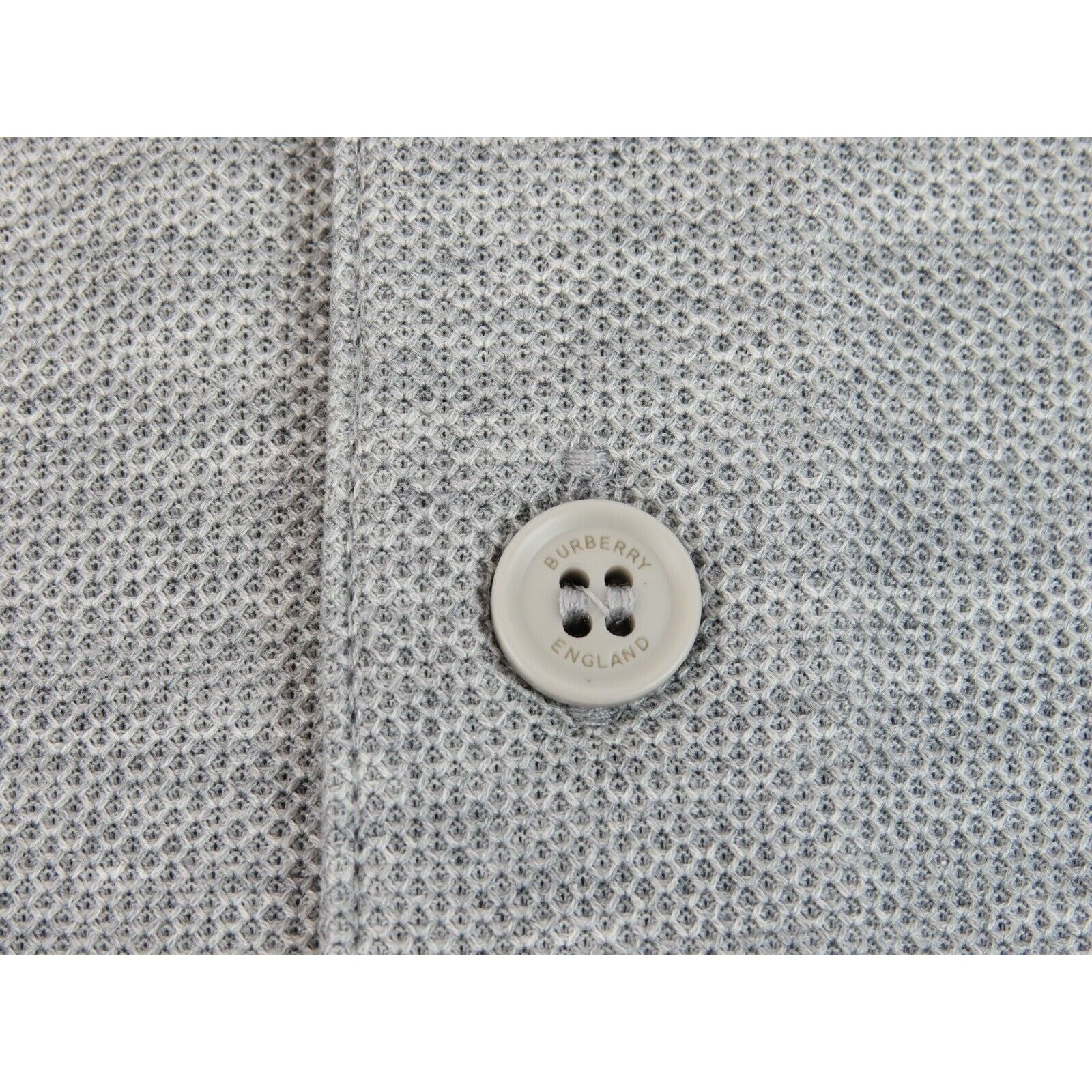 Burberry BURBERRY RYLAN GRAY COTTON COLLAR LOGO SHORT SLEEVE SHIRT XL Size US XL / EU 56 / 4 - 7 Thumbnail