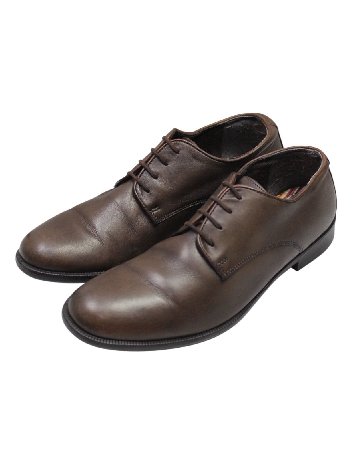 Japanese Brand 2000S STEFANO ROSSI CLASSIC BROWN LEATHER DERBY SHOES Size US 7.5 / EU 40-41 - 6 Thumbnail
