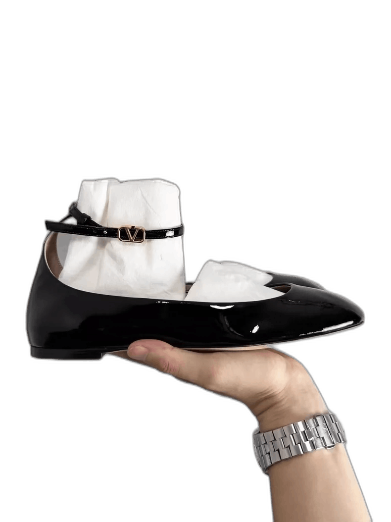 Valentino Valentino Black Patent Flat Shoes Size 40-yf Size US 9 / EU 42 - 1 Thumbnail
