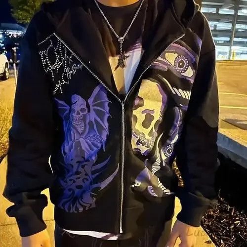 Other Rhinesothic Print Zip Up Hoodie Punk Rock Style Size US L / EU 52-54 / 3 - 2 Thumbnail