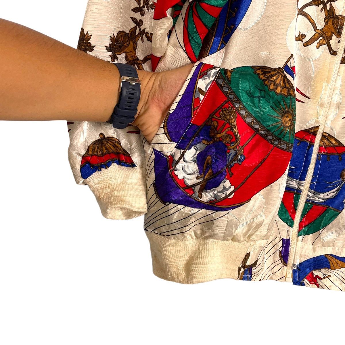 Japanese Brand Vintage 90s Baroque Sensation Bomber Jacket Size ONE SIZE - 7 Thumbnail