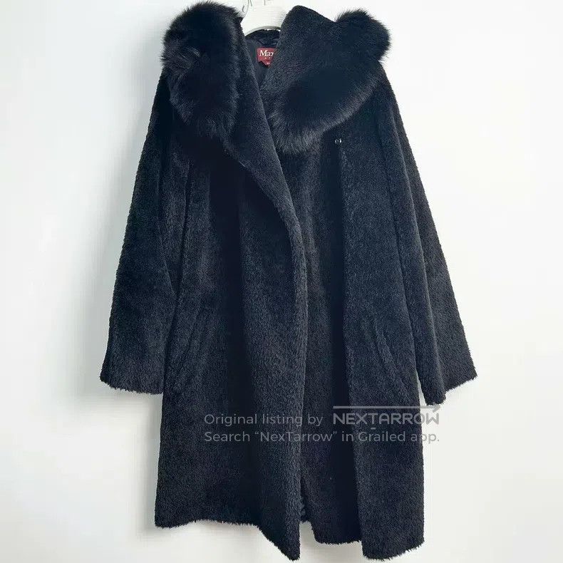 Max Mara Max Mara Black Hooded Fleece Coat Size S / US 4 / IT 40 - 1 Thumbnail