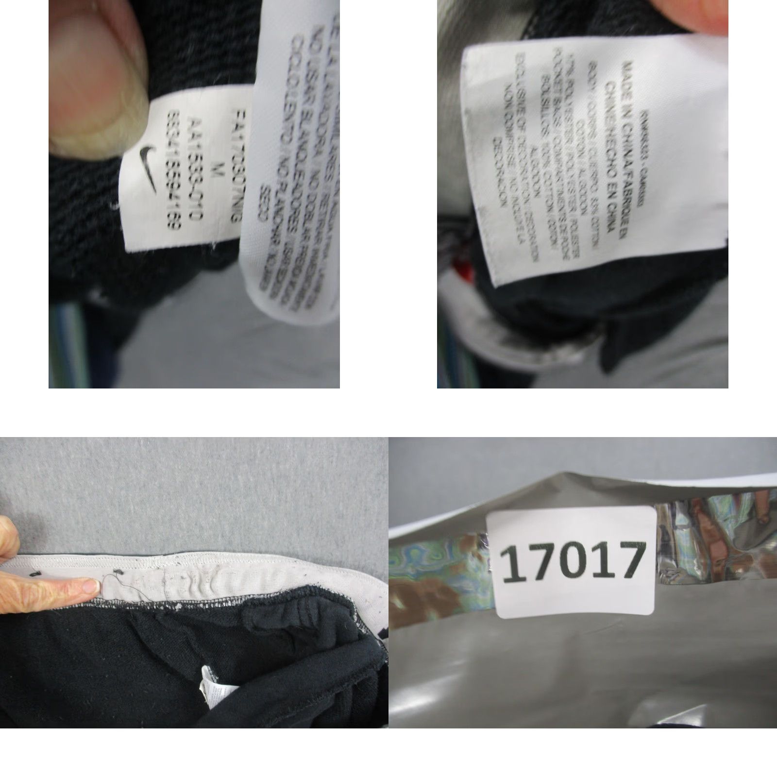 Nike Nike Sweatpants Mens M Black Joggers Fleece Cuffed AA1553-010 Swoosh Logo Pockets Drawstring Elastic Waist 29in Inseam Size US 31 - 8 Thumbnail