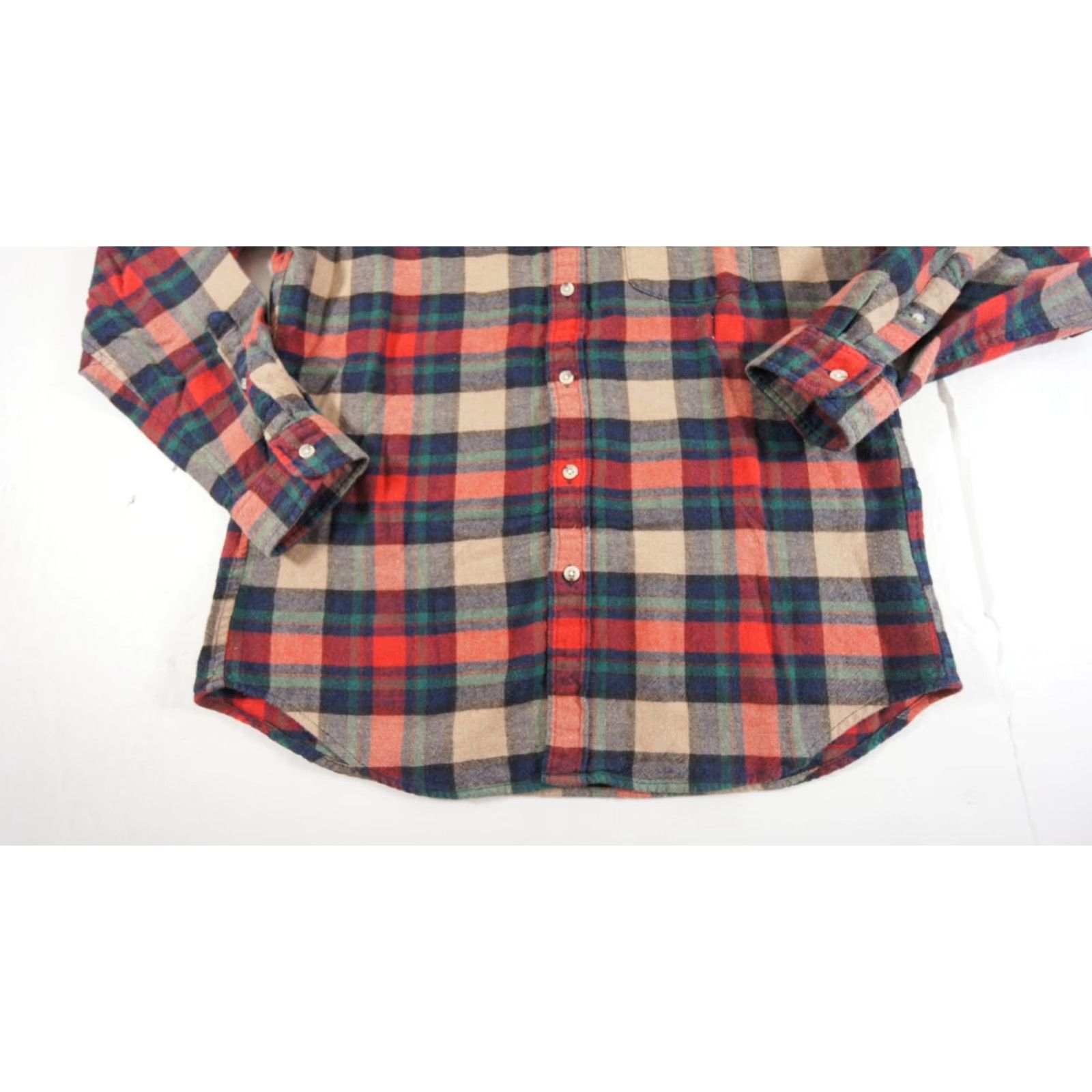 Wallace & Barnes Wallace & Barnes Shirt Men Large Wool Blend Plaid Button-Down Flannel Knit Cotton Multi-Color Long Sleeve Casual Button-Up Size US L / EU 52-54 / 3 - 3 Thumbnail