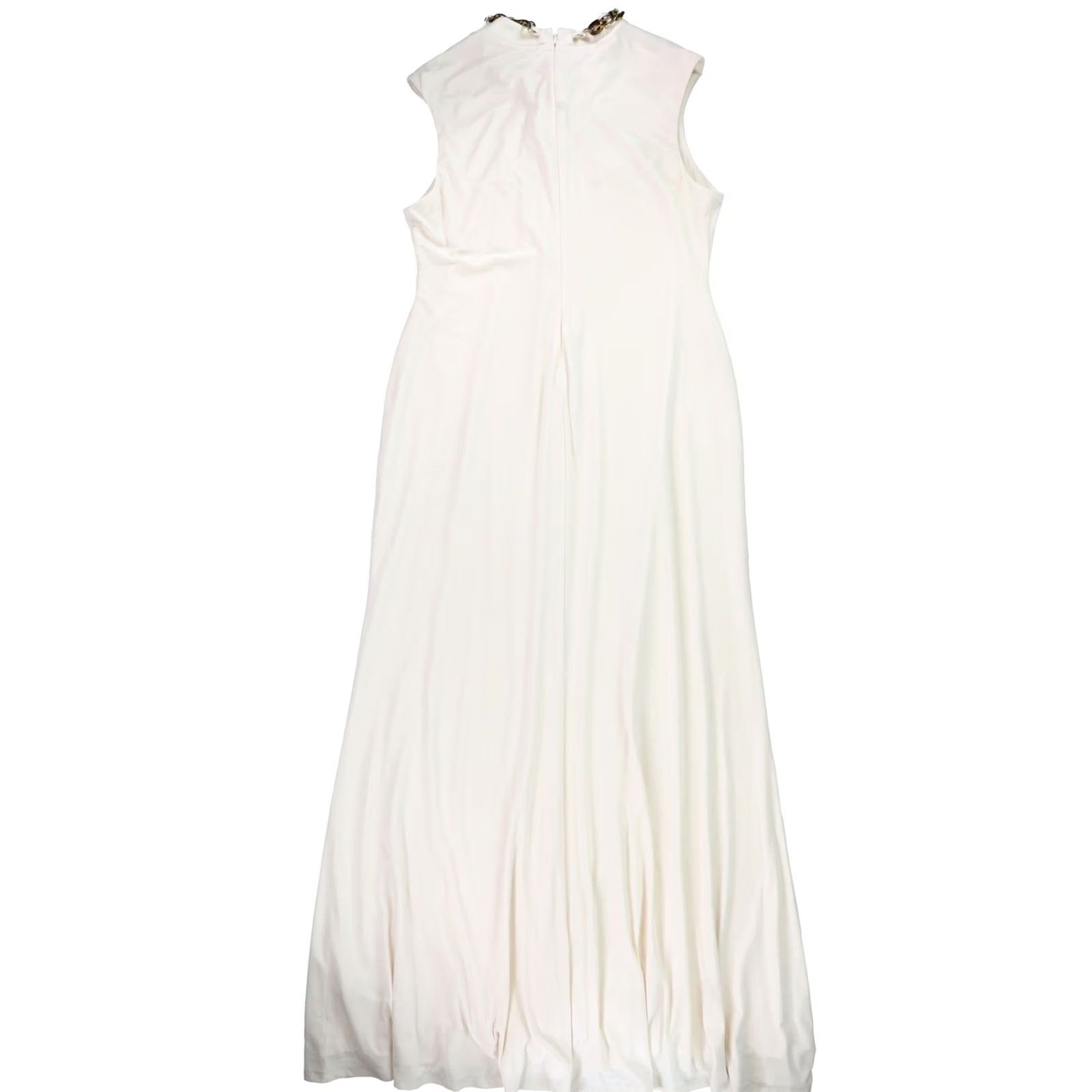 Ralph Lauren VINTAGE Ralph Lauren Womens Chain Trim Stretch Jersey Knit Gown Dress, natural, 16 Size XXL / US 16-18 / IT 52-54 - 2 Thumbnail