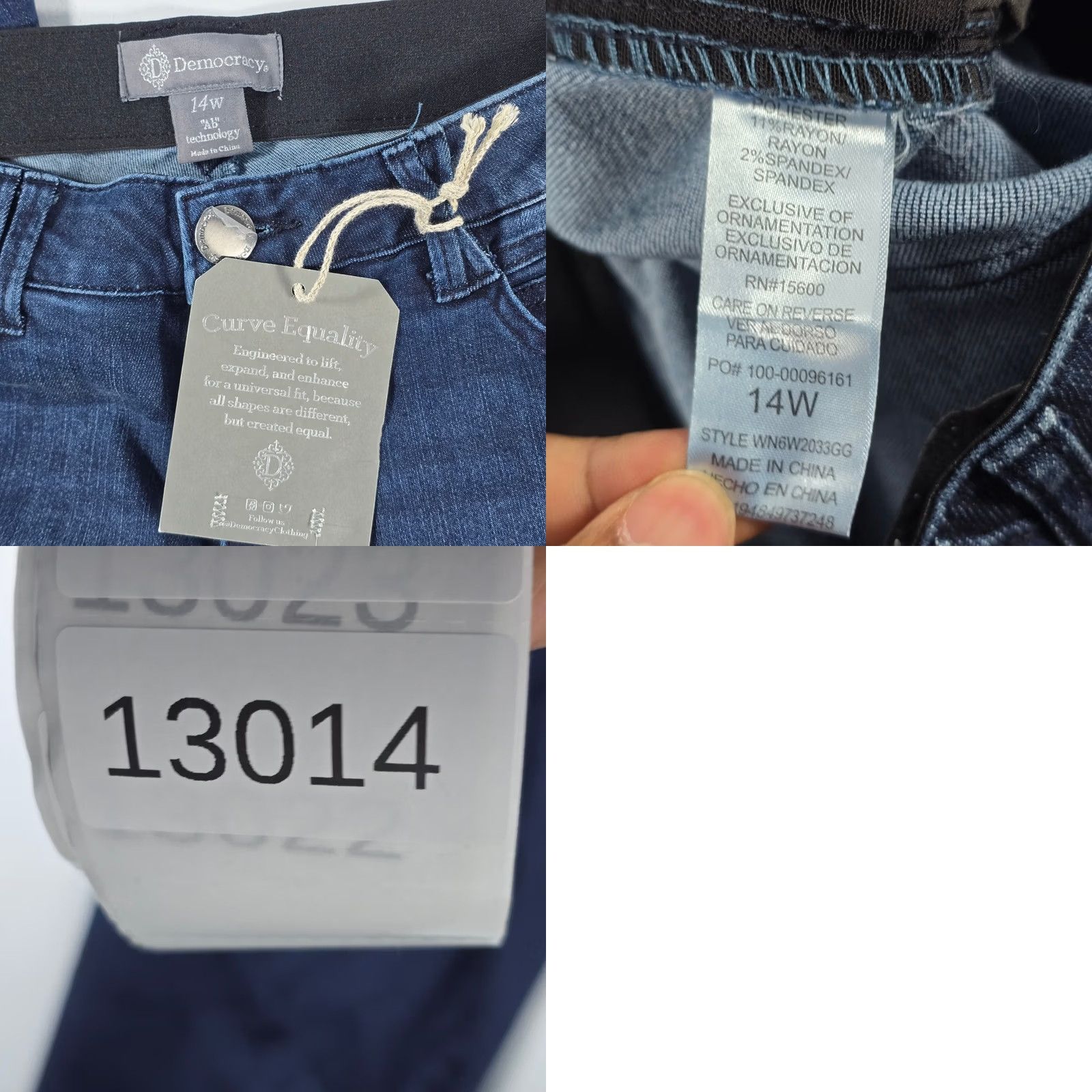 Vintage Democracy High Rise Slim Straight Jeans Dark Wash 14W Ab Technology Size 36" / US 14 / IT 50 - 8 Thumbnail