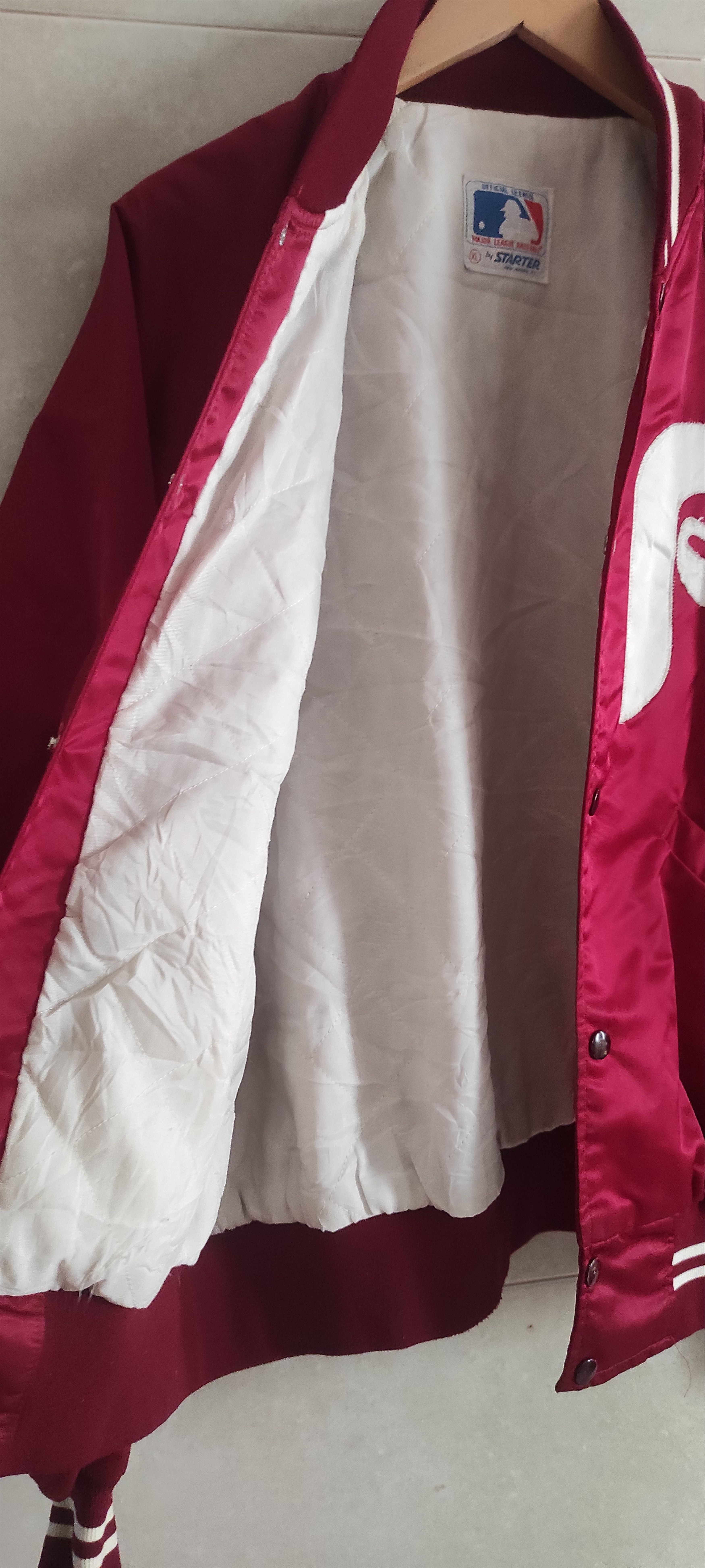 MLB × Starter × Vintage VTG 1980's Starter Philadelphia Phillies MLB Satin Jacket Size US XL / EU 56 / 4 - 7 Thumbnail