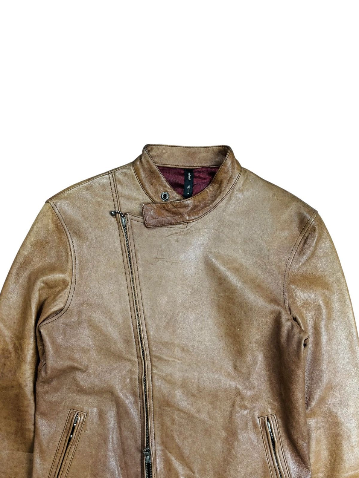 Ekam 2000s Glamb - Asymetical Zips Leather Jacket Size US M / EU 48-50 / 2 - 5 Thumbnail