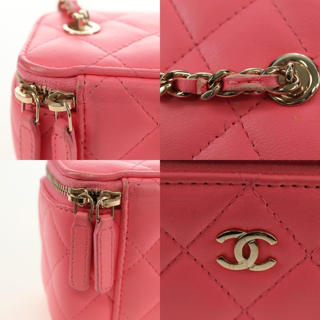 Chanel Chanel Lambskin Leather Chain Vanity Shoulder Bag Pink Size ONE SIZE - 11 Thumbnail