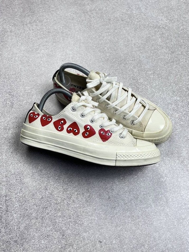 Comme des Garcons PLAY × Converse × Vintage Vintage PLAY Comme Des Garcons Heart Chuck Tailor Sneakers Size US 8 / IT 38 - 4 Thumbnail