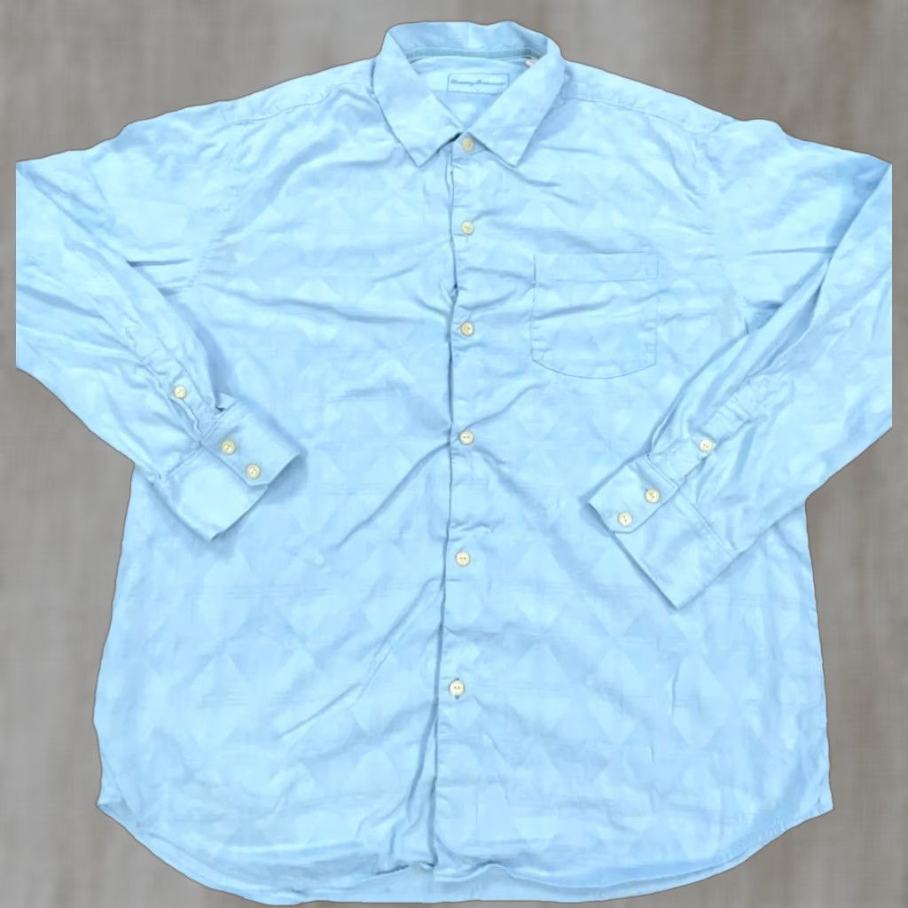 Tommy Bahama VINTAGE Tommy Bahama Shirt Men XL Blue Button Up Silk Hawaiian Camp Hula Pocket Size US XL / EU 56 / 4 - 1 Thumbnail