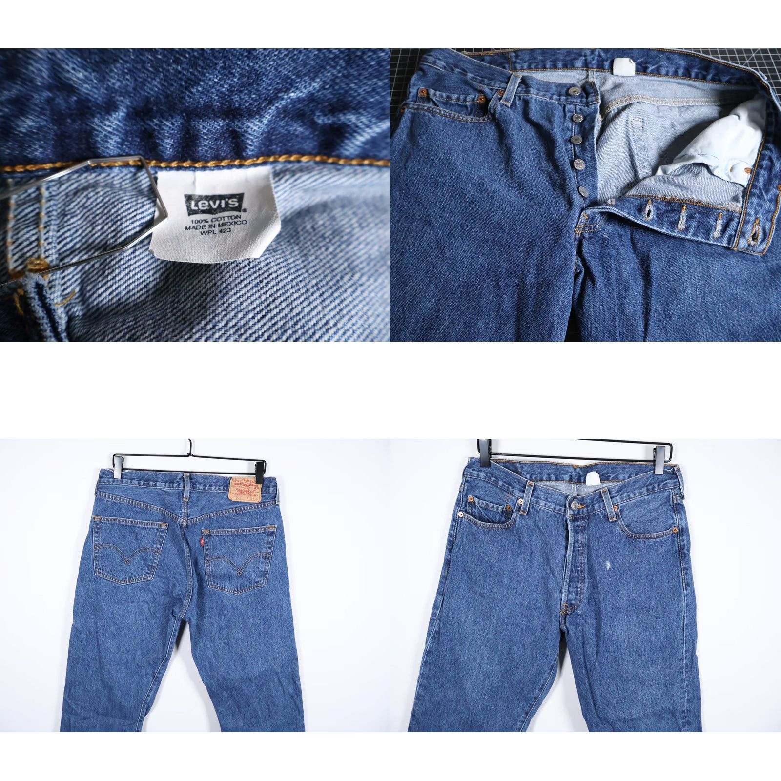 Levi's VINTAGE Levi's Jeans 501 XX Denim Button Fly Straight 34 x 29 Men 90s Blue Size US 34 / EU 50 - 9 Thumbnail
