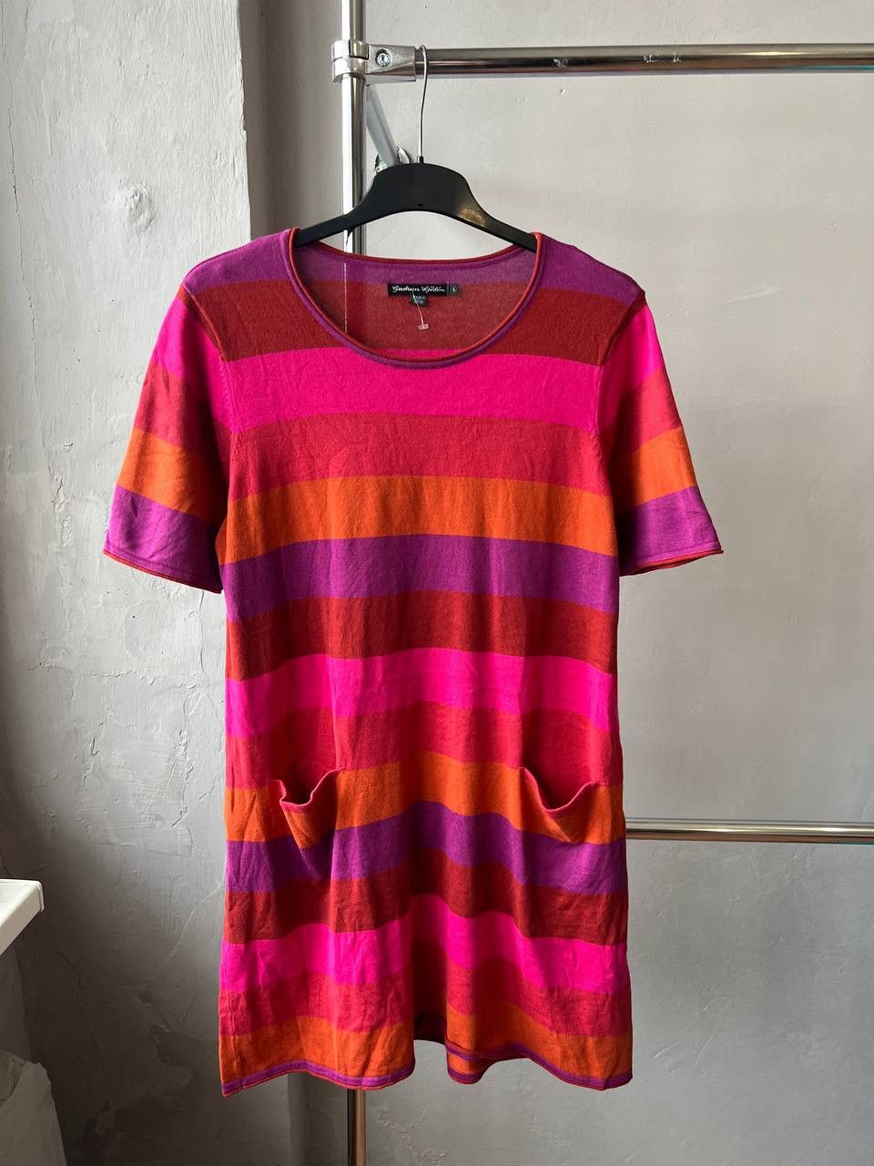 Gudrun Sjoden GUDRUN SJODEN ORGANIC COTTON PLEAT STRIPED TUNIC DRESS SZ L Size L / US 10 / IT 46 - 2 Thumbnail