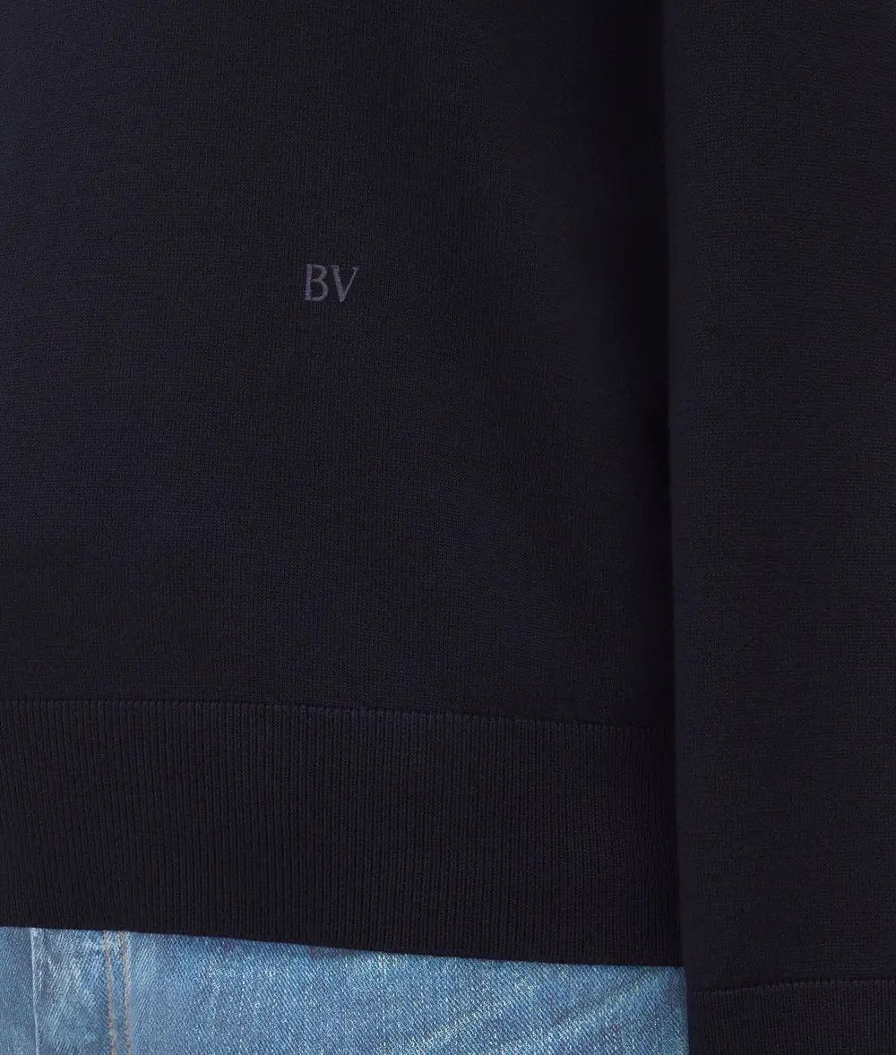 Bottega Veneta o1n1vont1225 Light Wool Polo Shirt in Navy Size XS / US 0-2 / IT 36-38 - 4 Thumbnail