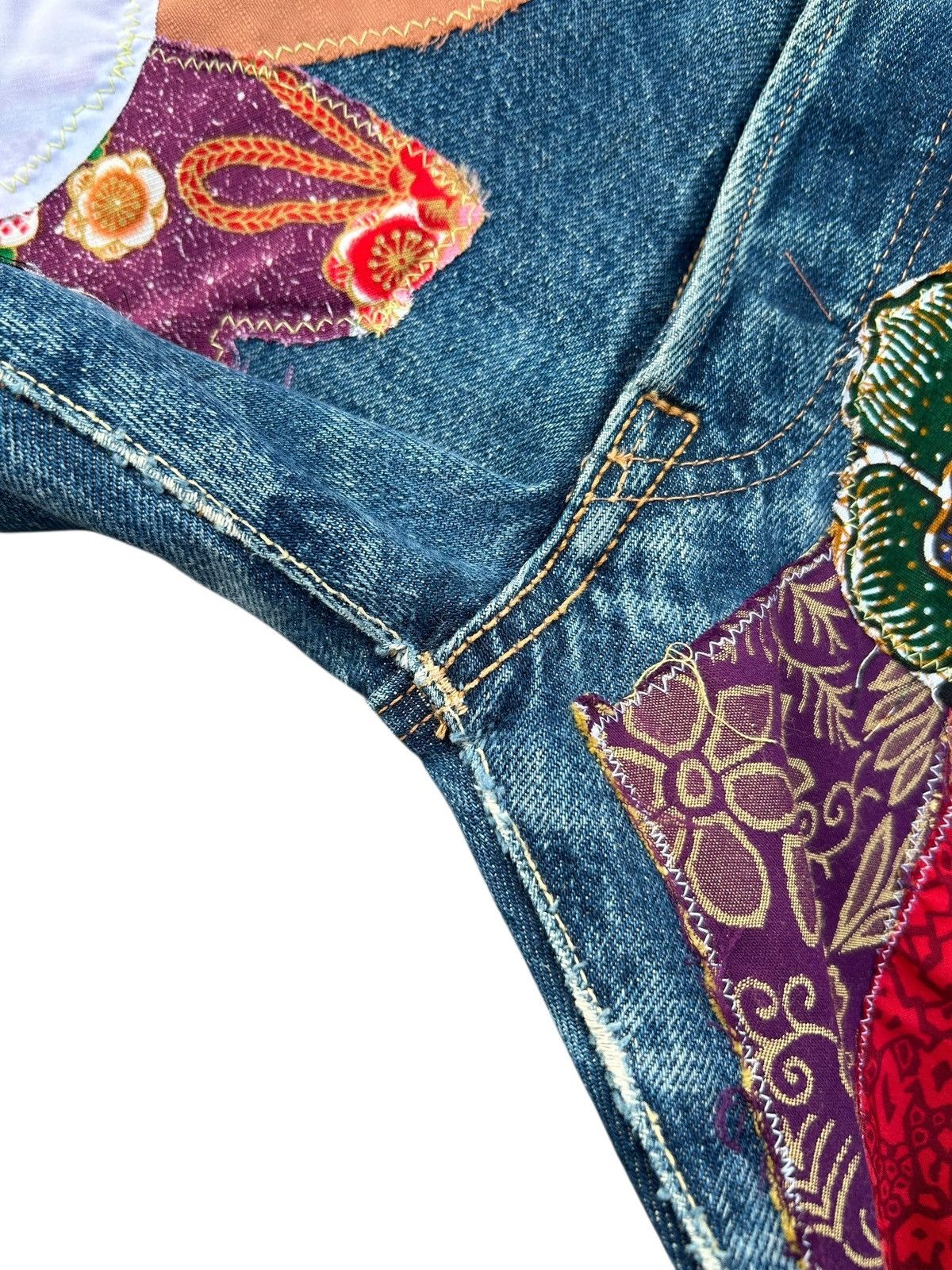 Kapital Kapital Selvedge Jeans Patchwork Hippies Rework Insane Denim Size US 31 - 13 Thumbnail