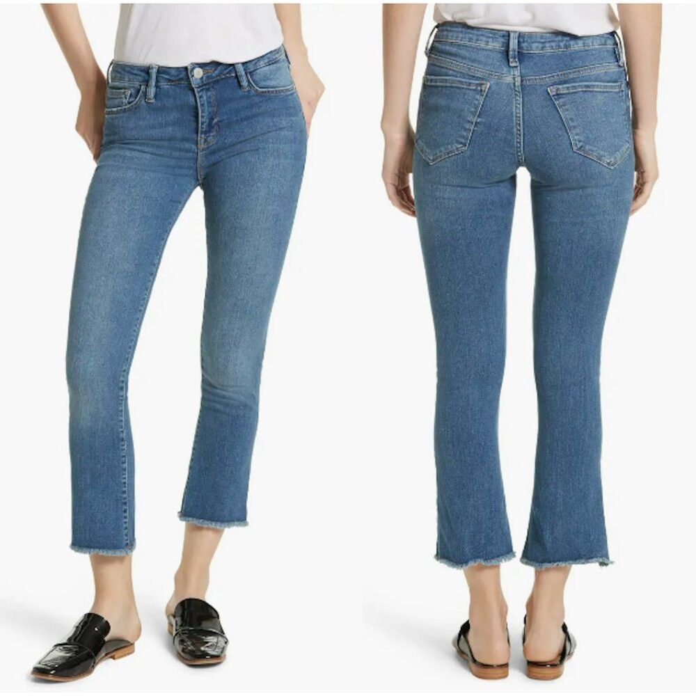 Free People Free People High Waist Crop Straight Leg Jeans Size 26 Size 26" / US 2 / IT 38 - 1 Thumbnail