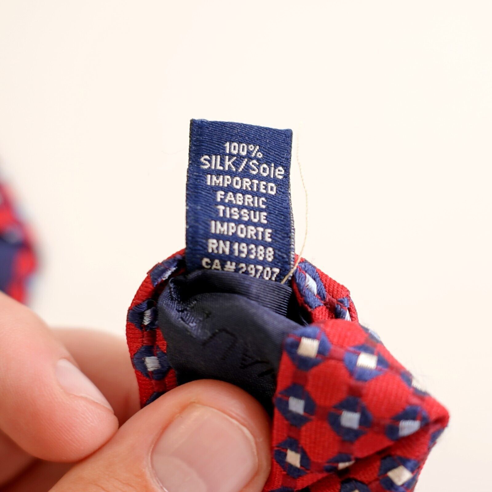 Nautica Nautica Red Blue Geometric Woven Wide Silk Tie Size ONE SIZE - 6 Thumbnail