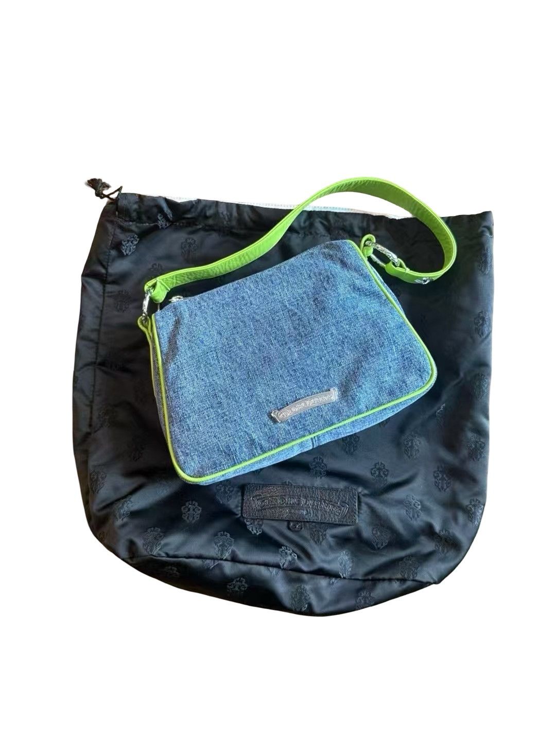 Chrome Hearts Leather cross patch denim nugget bag Size ONE SIZE - 2 Thumbnail
