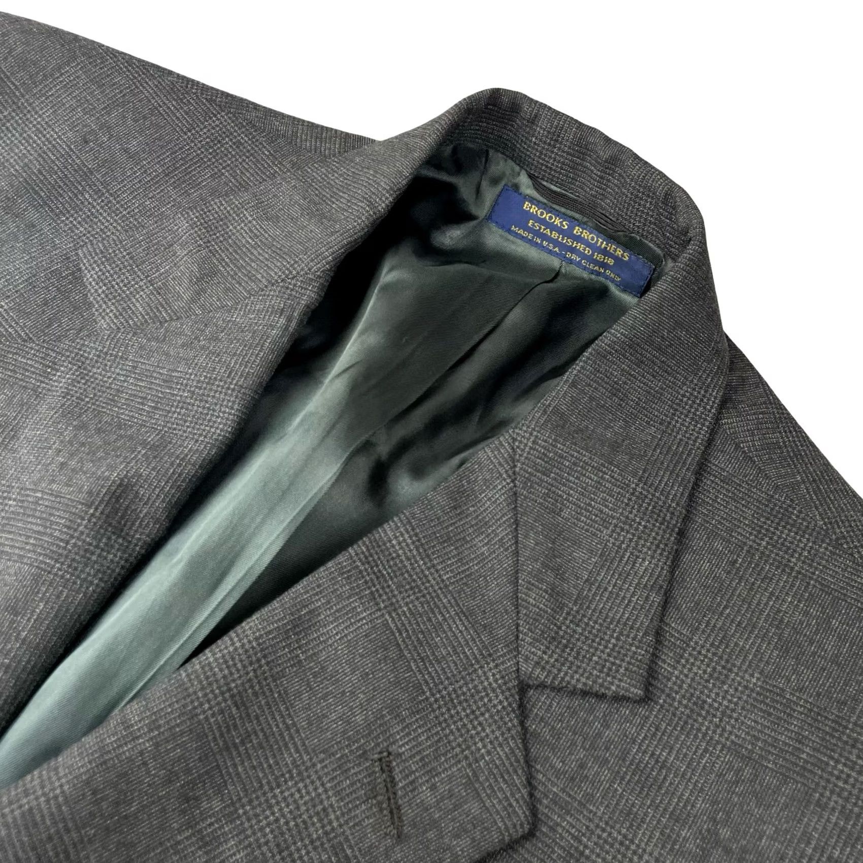 Brooks Brothers VINTAGE Brooks Brothers Blazer Gray Plaid Mens 44L 100% Wool Two-Button USA Size 44R - 2 Thumbnail